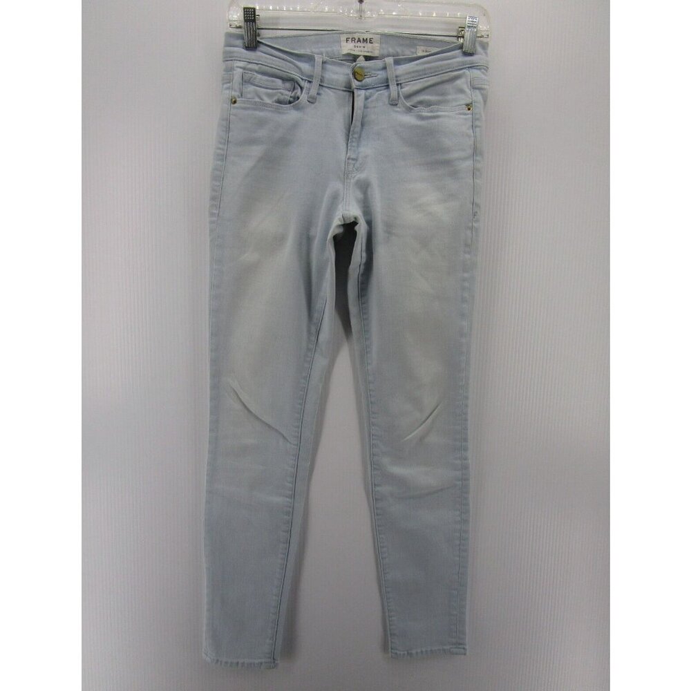 Frame Jeans 28 Le Skinny De Jeanne Denim Stretch Pants Light Wash